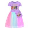 Casual Star Rainbow Lace Dress Casual Girl Comfort Dresses Girls