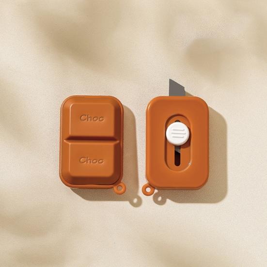 Automatic Retractable Box Cutter with Keychain Mini Safety Knife for Opening Packages Cartoon Portable Box Opener Tool for Home Office Travel
