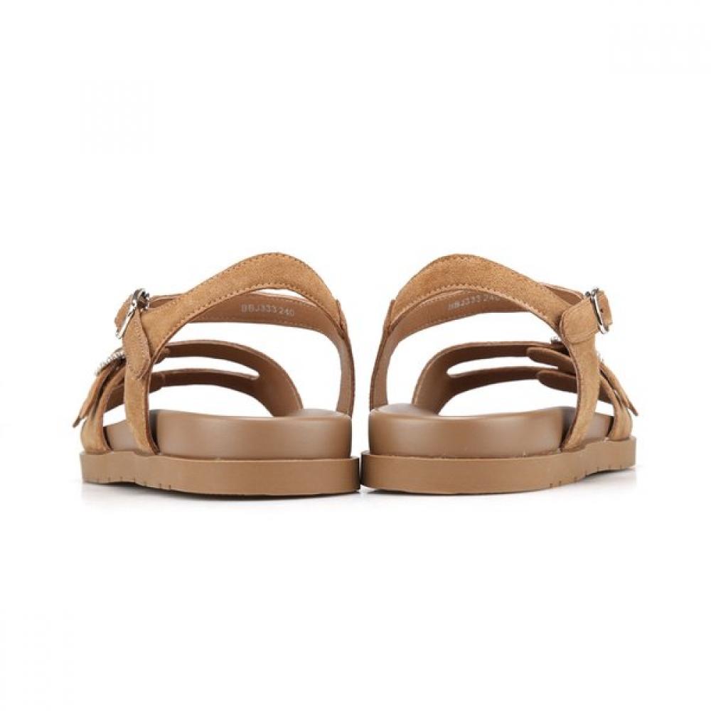Barbara Daily Sandal Leather Jewel Buckle 2.5cm 2 Colors Bbj333