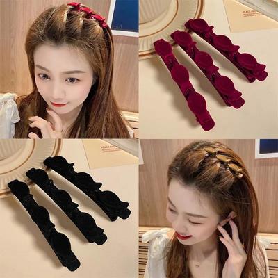 Flocked Braided Hair Clip Side Bangs Clip Simple Fringe Hairpin Cute Hairgrip Fashion Hair Accessories Women Headwear Sweet Hair Ornament
