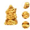 Fenshui Sculpture Table Centerpiece Money Frog Resin Figurine Laughing Buddha Statue for Shop Indoor Farmhouse Cabinet Car