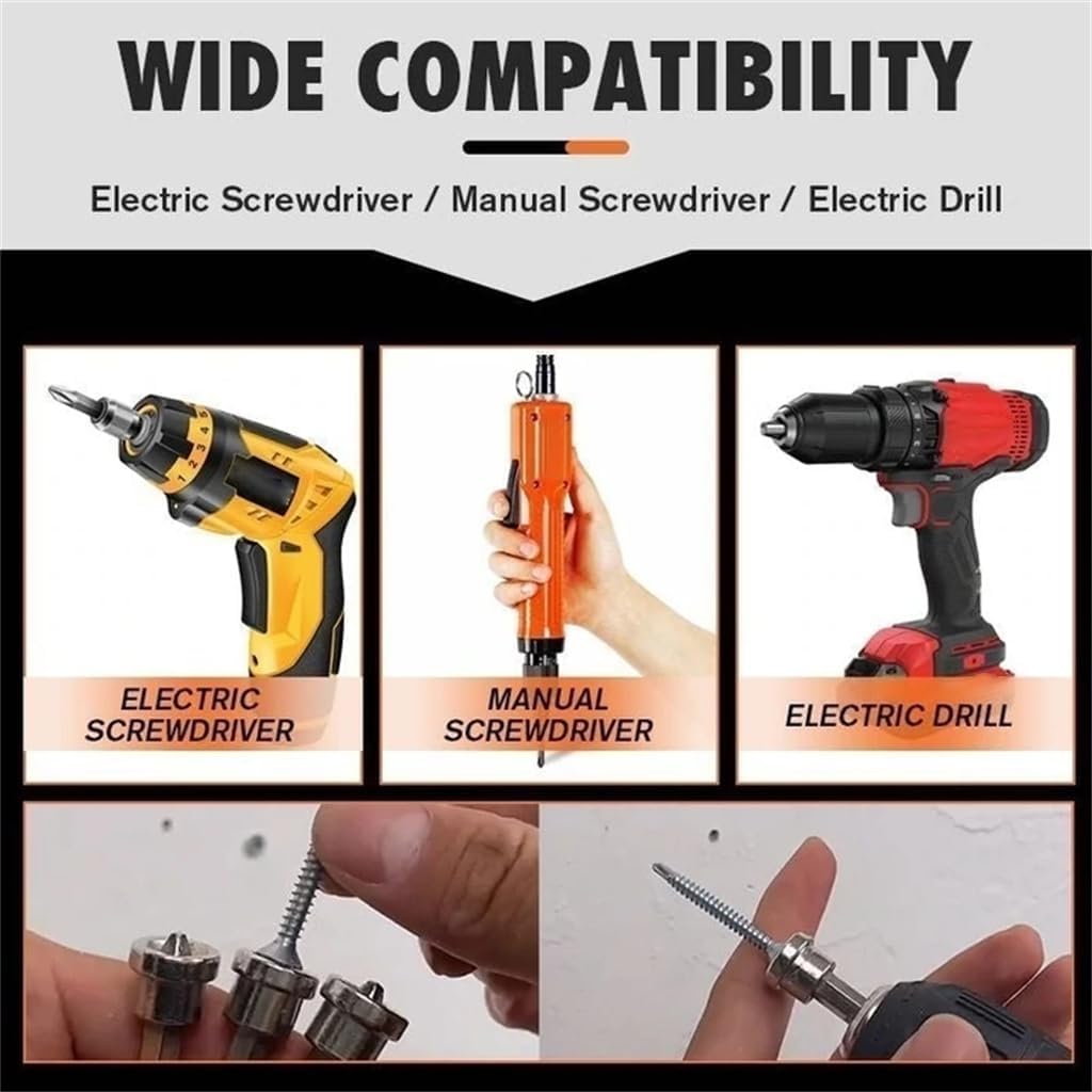 5/10pcs 25/50mm Drywall Screwdriver Bits Short Depth Stop Plasterboard 6.35mm Shank Stop Screws Woodworking Gypsum Board Locator