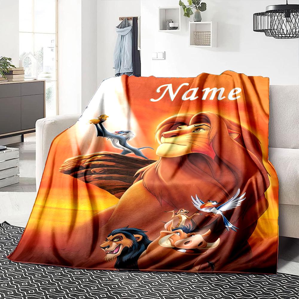 Custom Name Lion Adventure Party Blanket For Couch Bed Plush Cozy Fuzzy Blanket Super Soft Warm Blankets For Fall And Winter 0916268