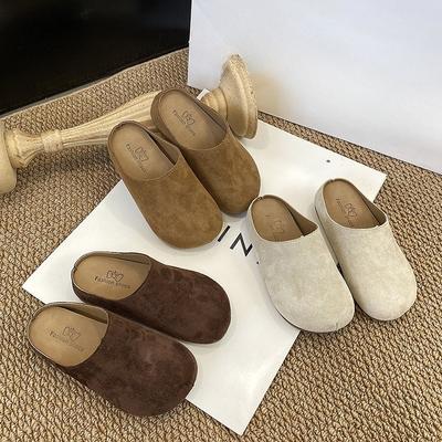 New Style Shoes - Girl's Headband Half Flip-flop, Room Soft Sole, One-footed Lazy Slip-on Shoe