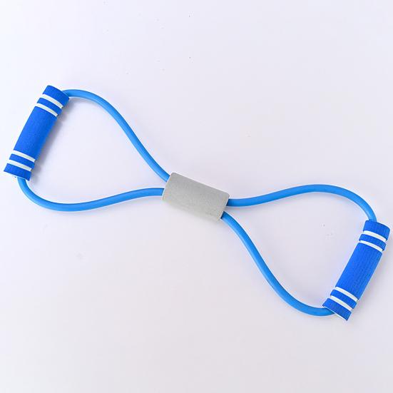 Portable elastic band with adjustable handles, suitable for exercising shoulder, back, and full-body strength and flexibility.
