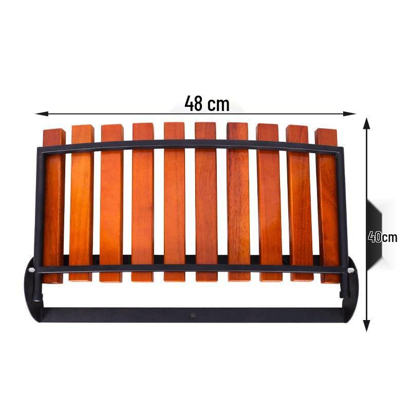 Wall-Mounted Non-Slip Solid Wood Shower Stool for Elderly