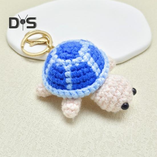 Knitted Turtle Keychain Exquisite Yarn Crochet Compact Size Portable Keyring Cartoon Style Mini Turtle Keychain