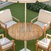 Copritavolo Rotondo da Esterno con Effetto Legno Impermeabile Orlo Elastico Per Patio Giardino Sala da Pranzo