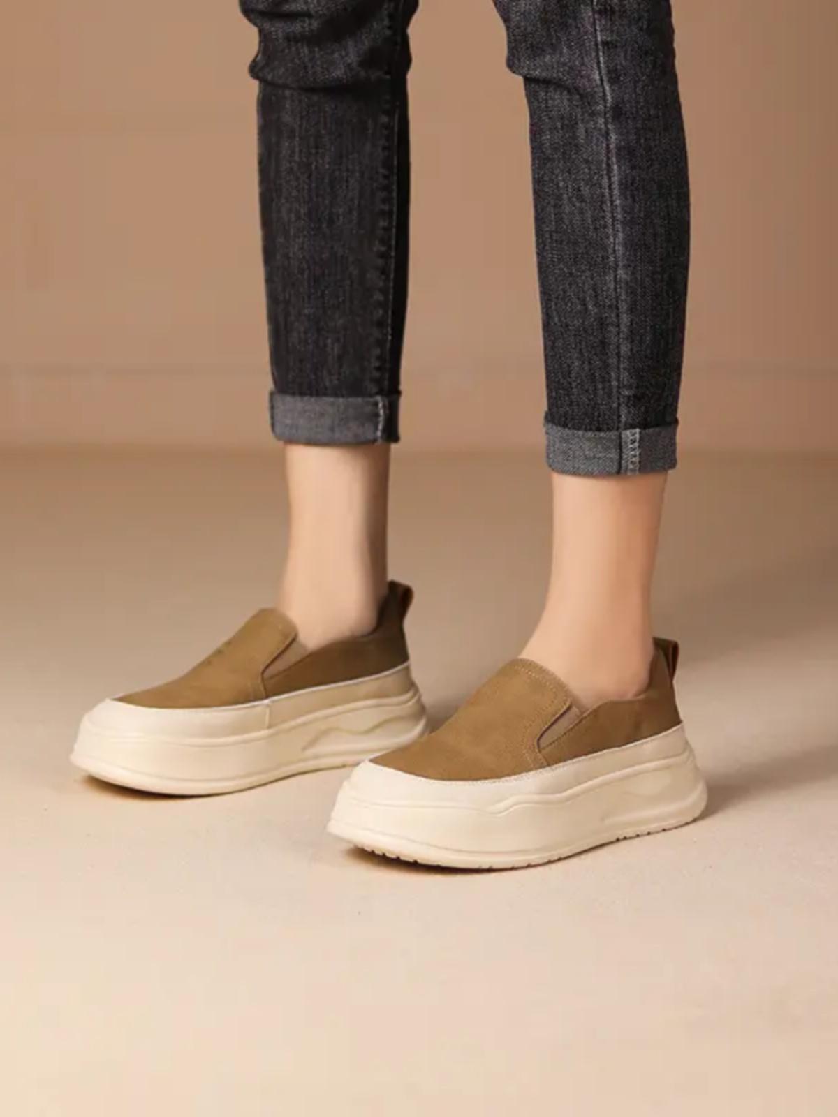 Ретро-лоферы женские весенне-летние универсальные туфли на толстой подошве с плоской — фото 4