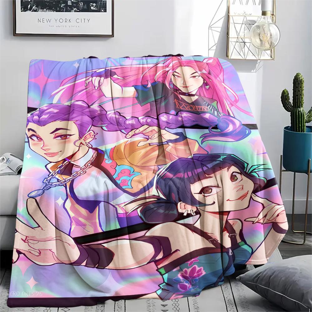 1 Stück Kpop Dämonenjäger Druck Flanelldecke, Hohe Qualität für alle Jahreszeiten, Heimdekoration, Wärme und Komfort, Perfekt für Weihnachtsgeschenke