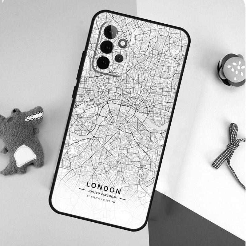 

Лондон Кантри Скетч Городская Карта Для Чехла Телефона Samsung Galaxy A22 A32 A52 A54 A34 A14 A55 A35 A15 A53 A33 A13 A05 A06 A16 Samsung A52S 5G