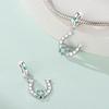 Silver S925 Lucky Charms Colorful Four-leaf Clover Horseshoe Beads Fit Original Bracelets for Women Party Fine Gifts DIY