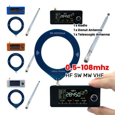 SI4732 0.5-108mhz Pocket Mini Radio LSB USB AM FM FM/AM Radio 1.9inch IPS Screen All Band Radio Receiver HF SW MW VHF Radio