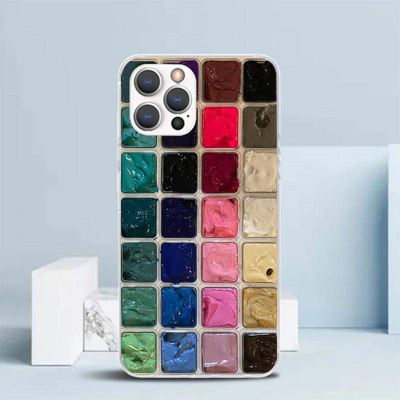 Watercolors Set Paint Palette Painting Box Phone Case For IPhone 16 17 Air 16E 15 14 Plus 13 Mini 12 11 Pro Max 7 8 + SE 2020 So
