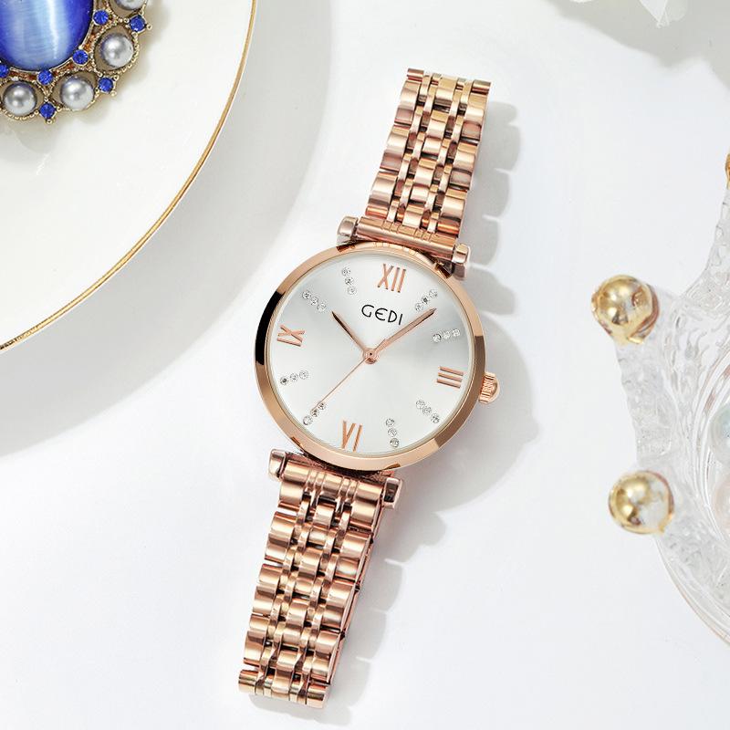 Trend Fashion Diamond Scale Steel Belt Ladies Watch Trend Waterproof Quartz Watch
