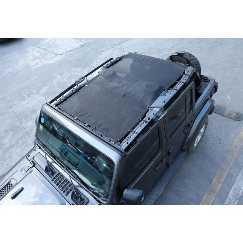 Car Roof Mesh Top Sunshade Cover Anti UV Sun Shade Protection Insulation Net for Jeep Wrangler JL 4 Doors 2018-2023
