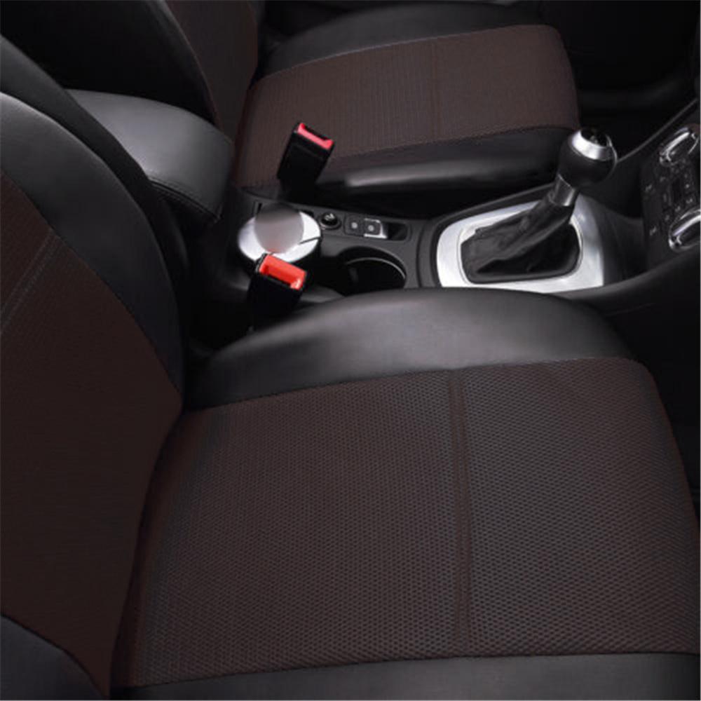 PU Leather Car Seat Covers Full Set Universal Diamond Lattice Styling Waterproof
