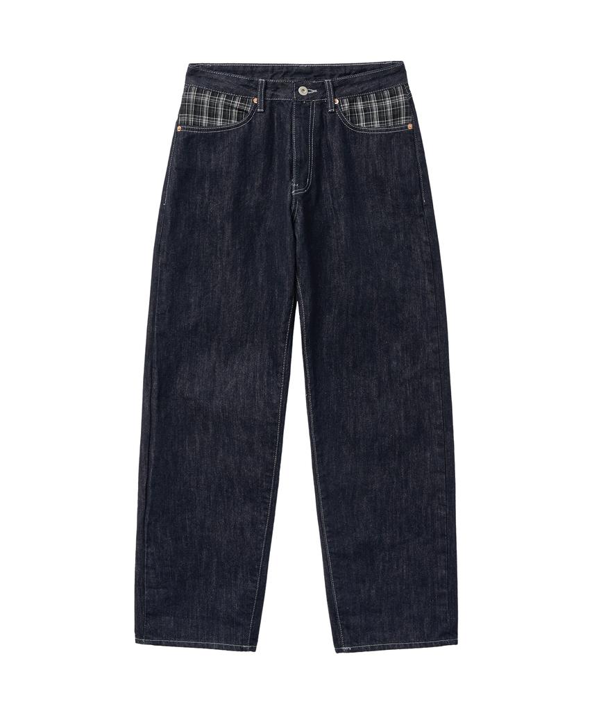 PARAKEET Plaid Combination Logo Denim (Indigo)