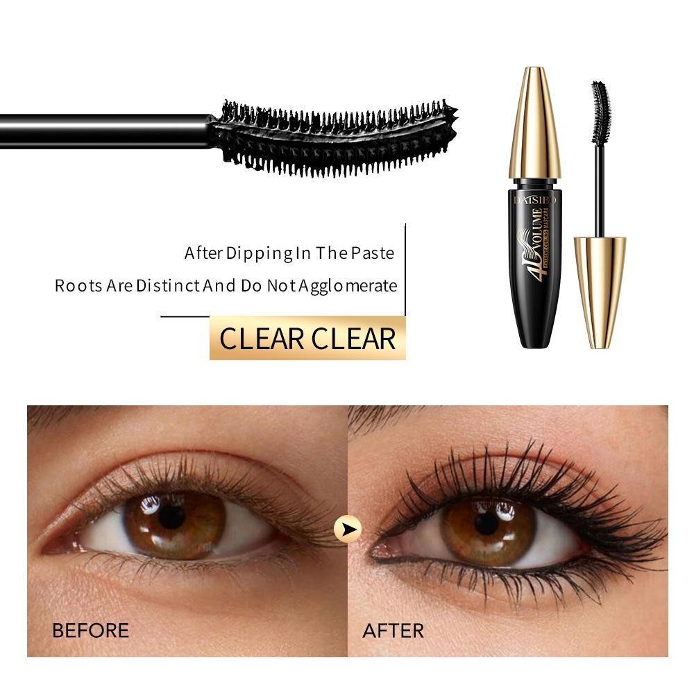 Mascara 4D Fiber Mascara Schwarzes Auge Curling Wimpern Doppel Mascara Wasserdichte Mascaras Make-Up-Tool