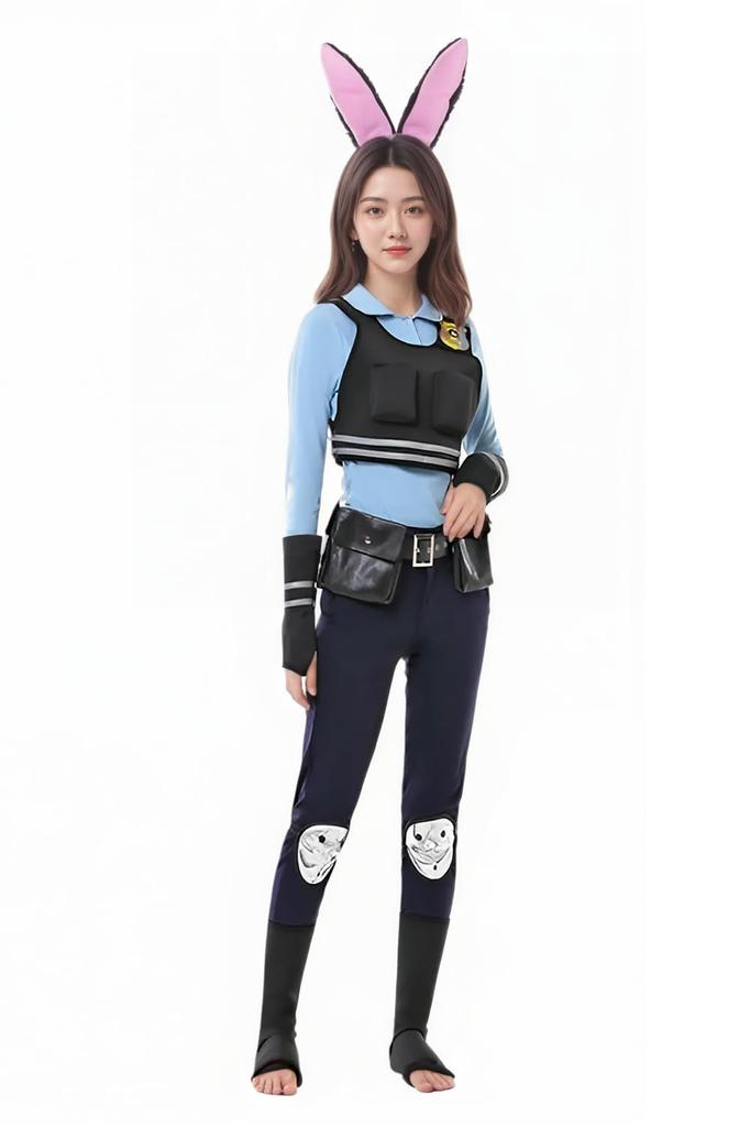 Angel Heart (G&J) Zootopia Judy Hopps Cosplay 17-Piece Set, Disney Judy Bunny Girl, Halloween Cosplay, Pirate Costume, Fairytale Style (XL)