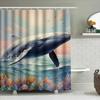 Mystic Ocean Whale Waterproof Shower Curtain With Artistic Deep Sea Design And High-Quality Material For Bathroom Decor