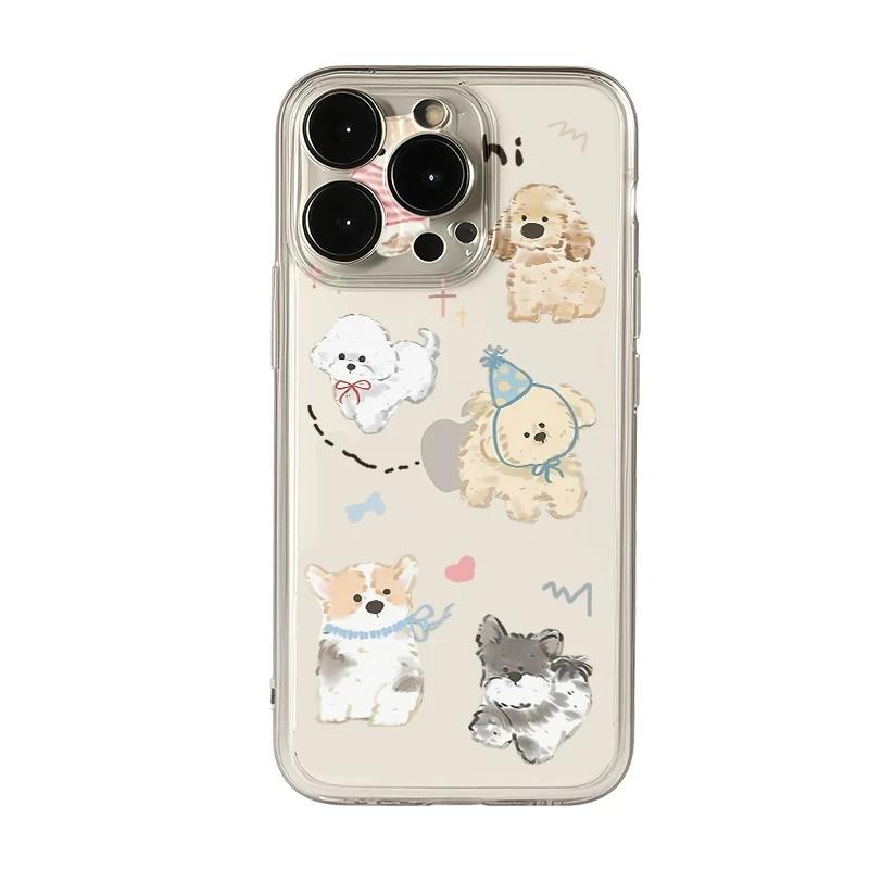 

Cute Puppy Collage Clear Phone Case, Kawaii Dog Shockproof Soft Cover for iPhone iPhone 13 PRO MAX разноцветный