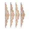 Fresh 4Pcs Wood Carving Decal Wood Carved Furniture Appliques Corner Onlay Applique Furniture Home Door Decor DIY