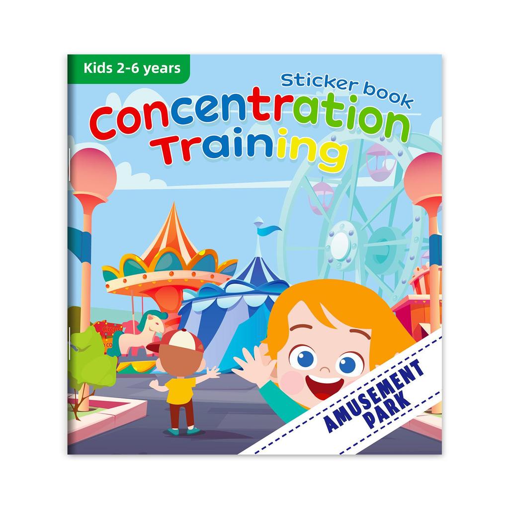 Cross-Border Happy Amusement Park Sticker Book for Children's Early Education and Quiet Play
