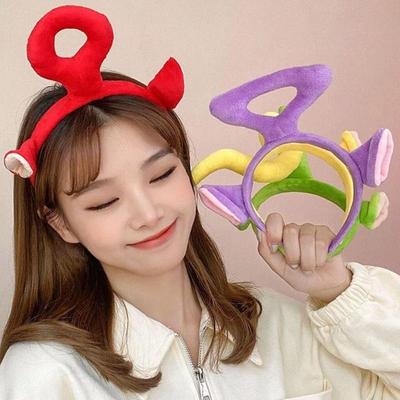 1/4Pcs Cartoon Internet Celebrity Cute And Funny Hairband Girl Face Washing Program Activity Headband Hair Clip