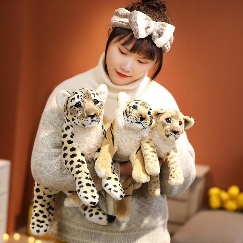 Plush Animal Toys: Tiger, Leopard, Golden Leopard, Lion Dolls for Home Decoration