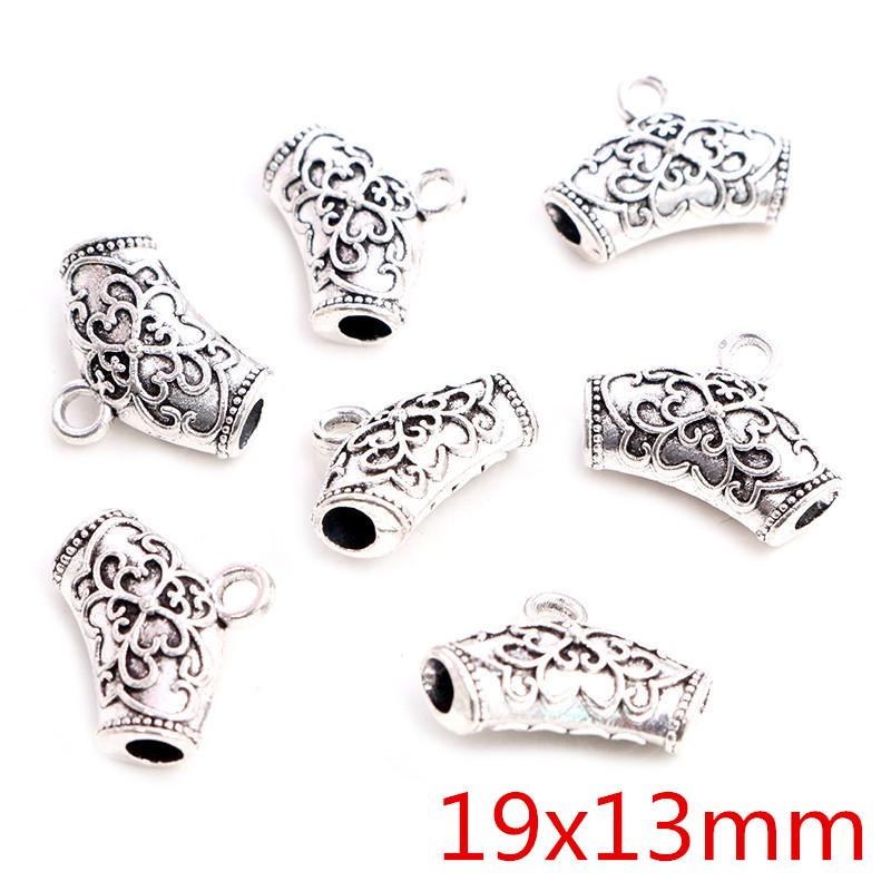 20pcs/lot DIY Handmade Beads Bails Pendants Jewelry Making DIY Necklace Antique Silver Color Bails Pendant Charm Beads Bails