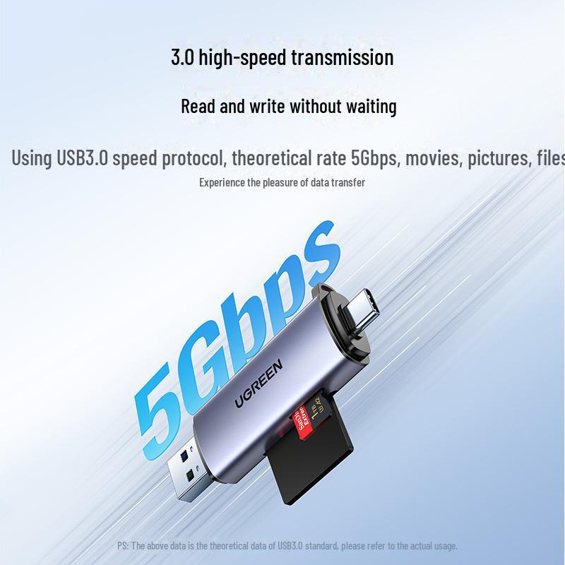 Greenlink USB 3.0 High-Speed Multi-Function SD/TF Card Reader with Android & Type-C Compatibility