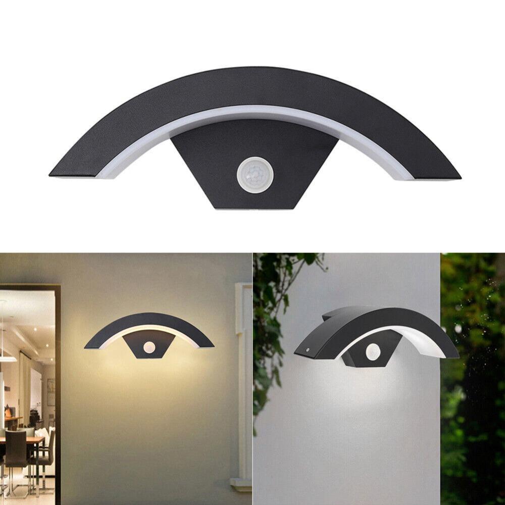 With Motion Sensor Outdoor Curved LED Wall Light  Outside Garden Porch