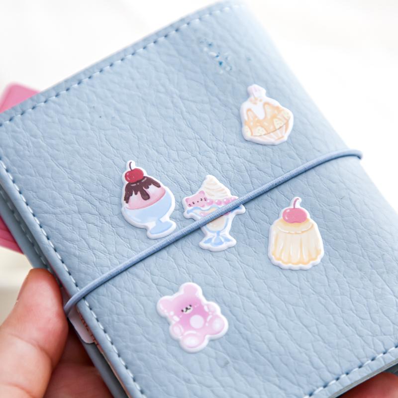 4 Style Stickers Kawaii Dessert Shop Foam Flat Journal Sticker Stationery Supplies Aesthetic DIY Cup Photo Frame Decorative