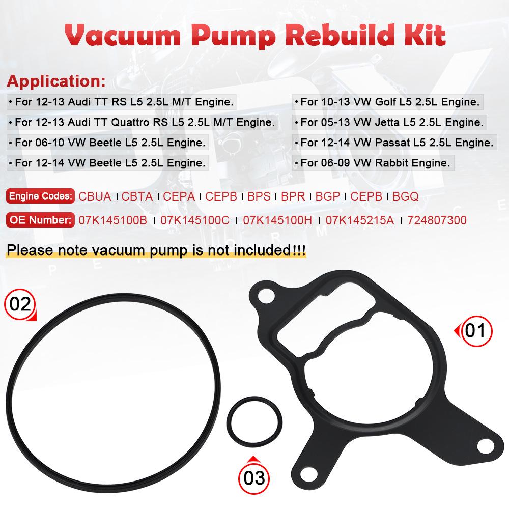 Seal Gasket for Vacuum Pump Repair - Fits Beetle, Jetta, Passat, Golf 2.5L (07K145100C)