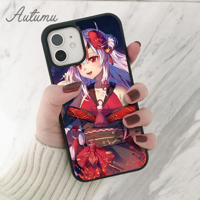 Nakiri Ayame Hololive Girl Phone Case for iPhone 11 12 13 14 Pro Max Mini XR XS SE 2020 6S 7 8 Plus Samsung Galaxy S21 S22 Cover