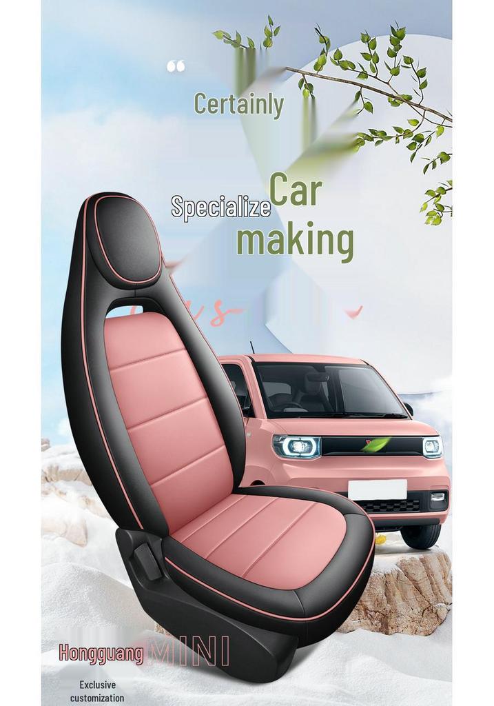 Wuling Mini Cute Leather Car Seat Cover - All-Season Universal Fit