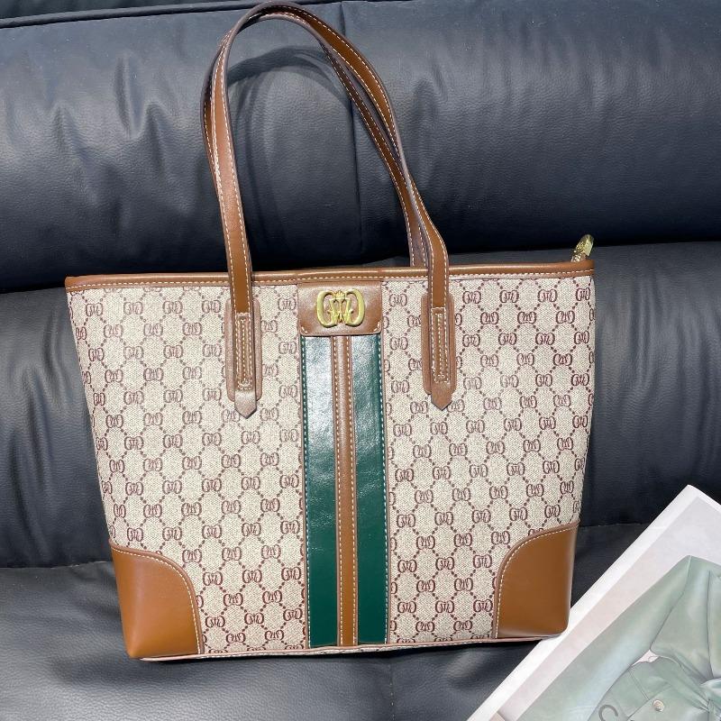 Large capacity light luxury fashion tote bag high texture retro presbyopia shoulder bag commuter bag