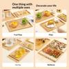 1Pcs Rectangular Serving Tray Tableware Food Tray For Kitchen Party Tea Bar Bamboo Wood Pallets Flat Plate Kitchen Utensils