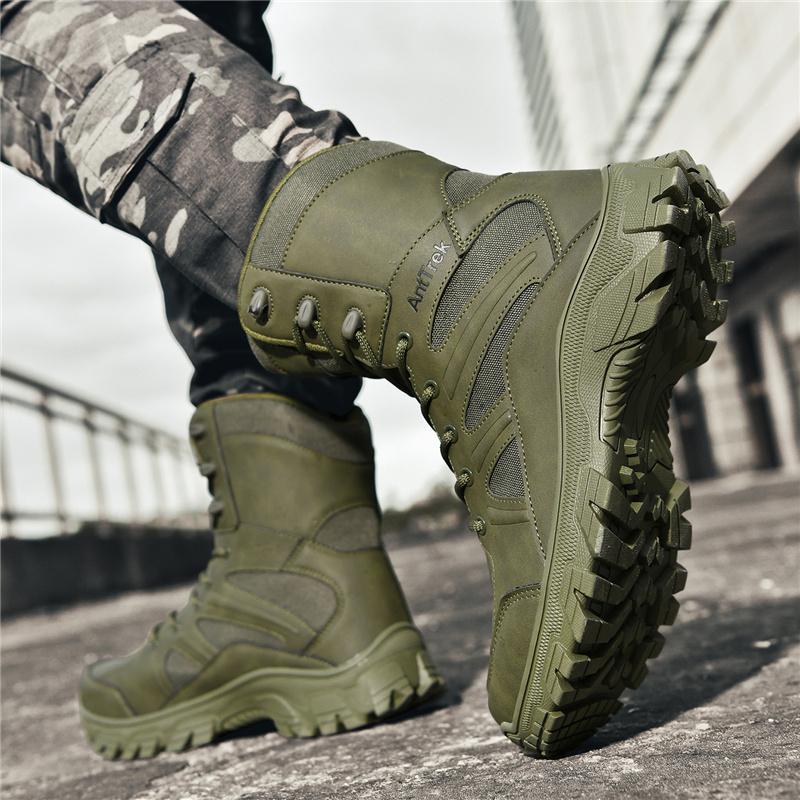 Herren Wanderschuhe Outdoor Rutschfest Atmungsaktiv Lässige Sportschuhe Herren Stiefeletten Dicksohlige Stoßdämpfende High-Top Stiefel Herren