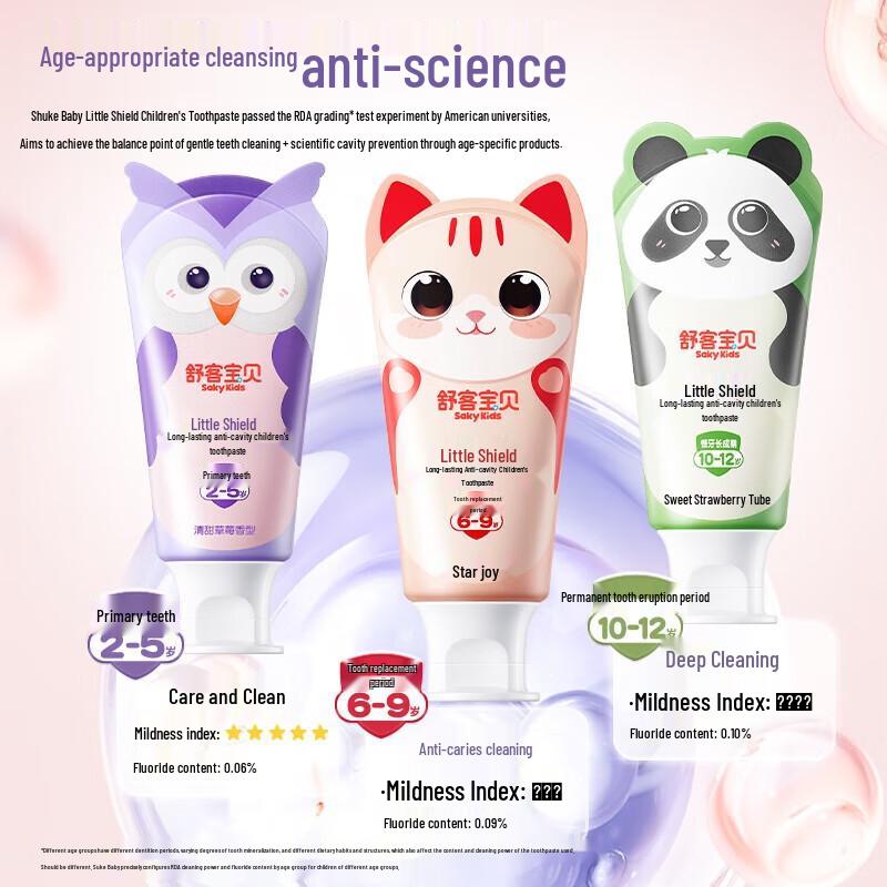 Shuke Kids Strawberry Anti-Cavity Toothpaste 3-Pack