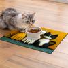 Alfombrilla Antideslizante con Diseño de Gato para Alimentación de Mascotas, Diseño Lindo con Superficie Impermeable a Prueba de Fugas Fácil de Limpiar para Prevenir la Contaminación del Suelo.