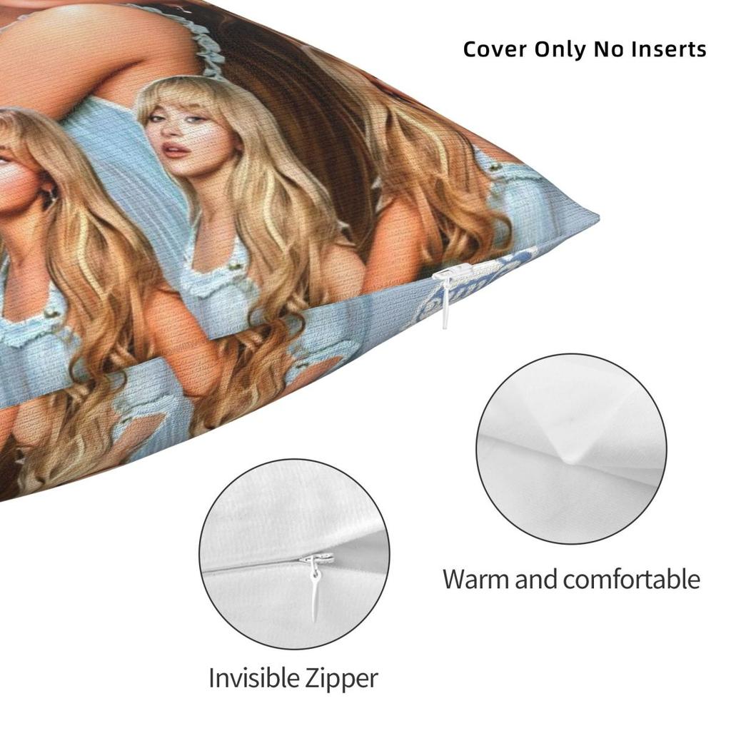 Sabrina Carpenter American Singer Pillow Cover Pillow Case For Office Car Home Decorative Cushion Cover Square Pillowcases Gift
