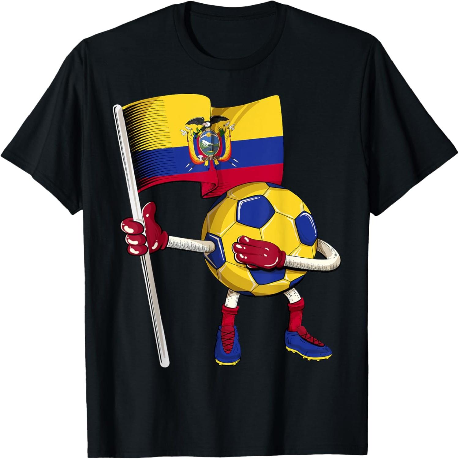 Ecuador Soccer Jersey Ecuador Flag Football Dab Funny T-Shirt S