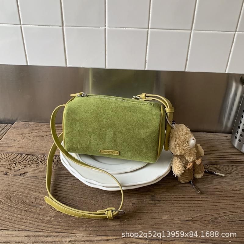 Suede Pen Holder Bag Women's New Autumn and Winter Red Hand Bag Feeling Shoulder Messenger Bag