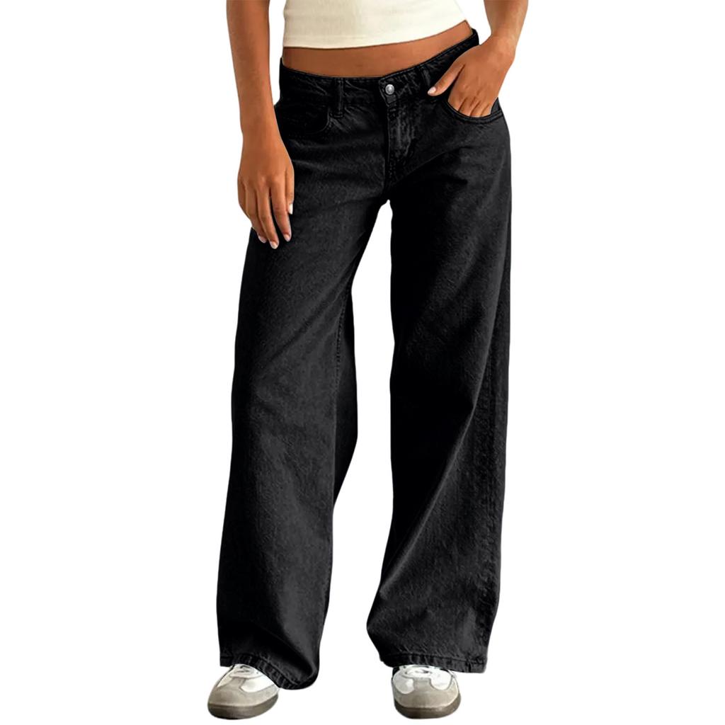 Women's Color Jeans Loose Casual Straight Leg Wide Leg Pants