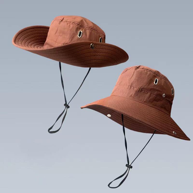 Womens Outdoor Sun Hat Summer UV Protection Bucket Safari Wide Brim Fisherman Cap Cowboy Men Fishing Hiking Beach Hats