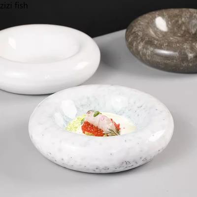 Creative Double Layer Ceramic Dinner Plate Insulation Plate Thick Soup Plate Sushi Dessert Plates Restaurant Specialty Tableware