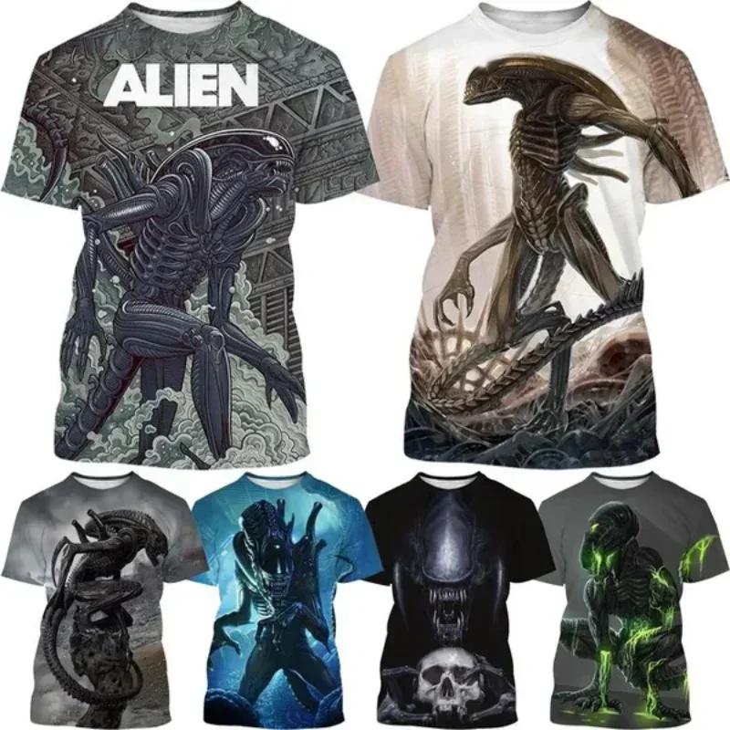 Abbigliamento da uomo alla moda Nuova creatura aliena T-shirt con stampa 3D T-shirt oversize casual personalizzata Harajuku Street Unisex Top Magliette