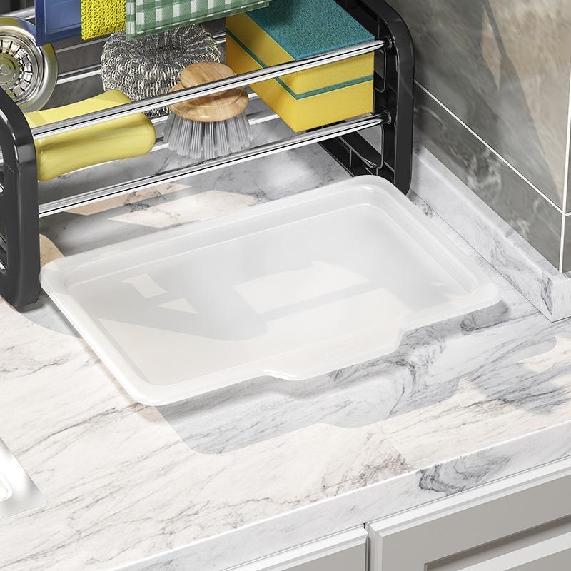 Kitchen Drain Rag Rack Wall-mounted Punch-free Countertop Rack To Dry Sponge Dish Cloth Rack Storage